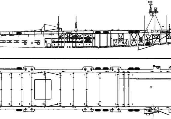 Aircraft carrier USS CVE-1 Long Island [Escort Carrier] - drawings, dimensions, pictures